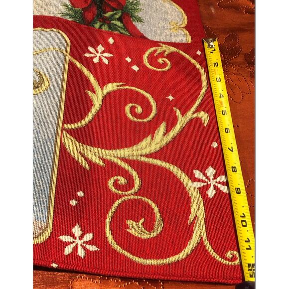 NWOT Set of 2 Reversible Tapestry Christmas Placemats Snowman Wreath Vintage - Picture 8 of 11